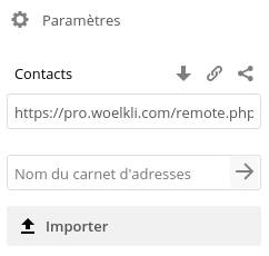 Web interface contacts address